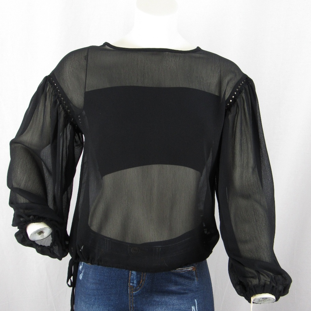 Mossimo Supply Co. Long Sleeve Chiffon Blouse Boho